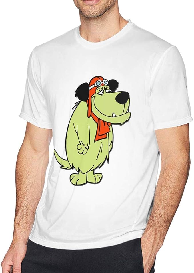 OMGAR Dastardly and Muttley Men Personality Short Sleeve Round Neck Cotton T Shirt Black: Buy 