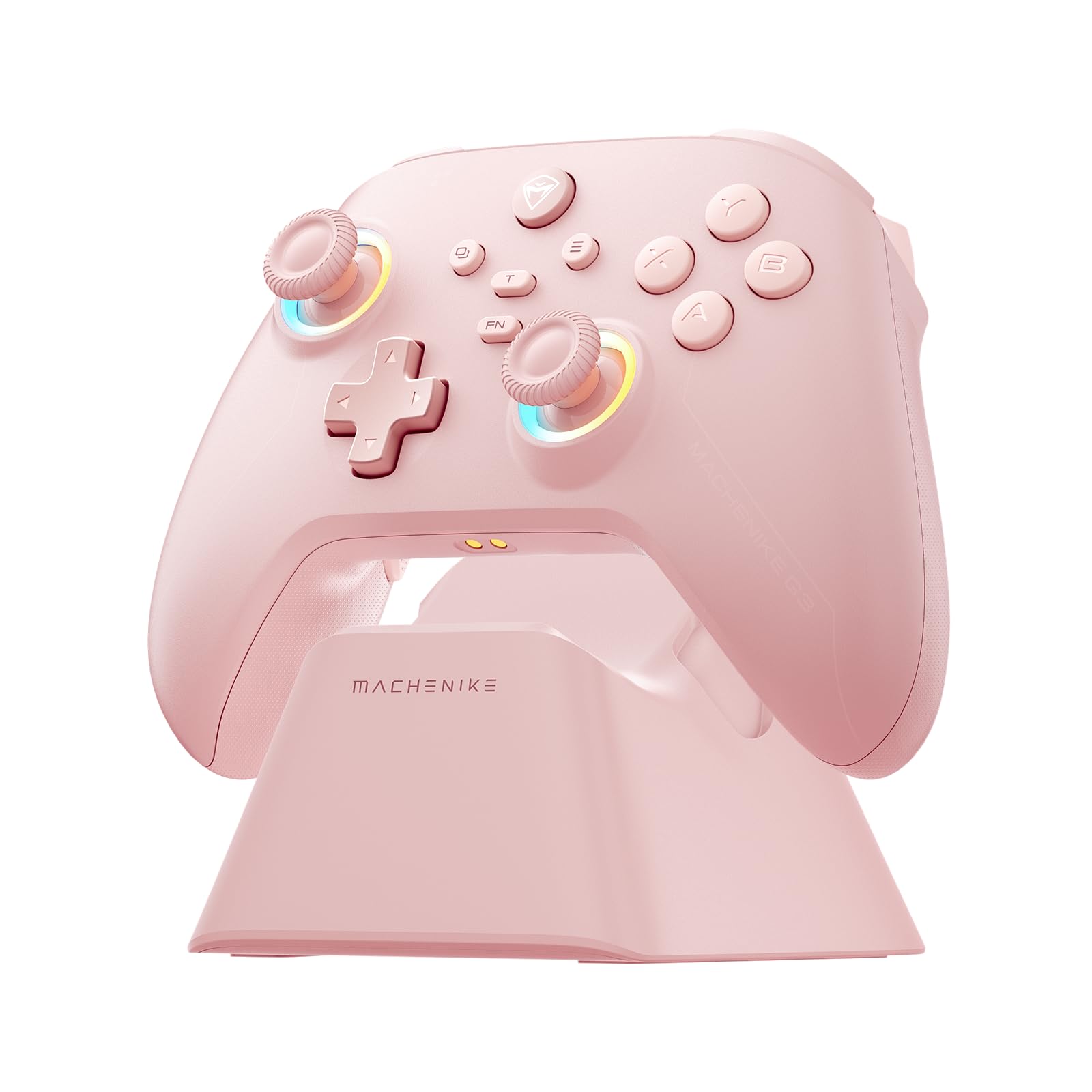Photo 1 of Machenike G3V2 Bluetooth Controller for Pc/Switch/Ios/Android, Hall Effect Joysticks, RGB Lighting Gaming Controller,2 Programmable Buttons,1000mah Battery With Charging Station, Pink [video game]