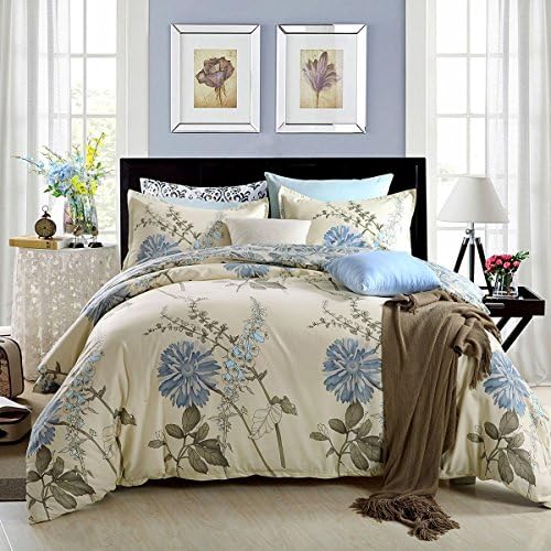 Pastoral Home Lightweight Soft Microfiber Duvet Cover Set with 2 Pillow Shams, Floral Pattern , Comfortable, Breathable, Extremely Durable,King Size