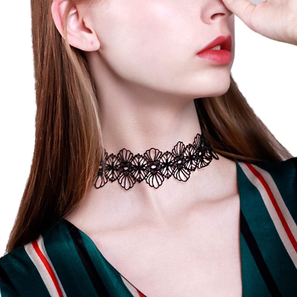 VicSec Choker Necklaces Hollow Lace Sexy Classic Gothic Tattoo Necklace Adjustable for Women Girls Teens Ladies Costume Ball Fancy Ball Masquerade Summer Dress Pajama Party Valentine's Mother's Thanks