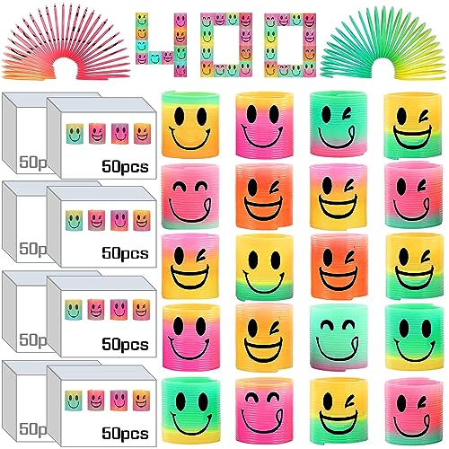 AZEN 400 Pcs Mini Spring Party Favors for Kids 3-5 4-8, Goodie Bags Stuffers for Birthday Party, Classroom Prizes Kids Prizes, Small Bulk Toys Gifts (4 Smile)