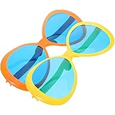 ZUNOXAZ Giant Funny Oversized Sunglasses Jumbo Novelty Plastic Eyewear Party Glasses for Adults Hawaiian Beach Summer Vacation Photo Props 9.84X5.90In