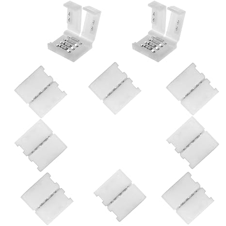 Kabenjee 10x RGB 5050 LED Lichtstreifen Verbinder,4 poligen Schnellverbinder für 10mm breites RGB LED Stripes,LED Band Layout