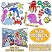 Big Sea Flexible Gel Clings – Double XL Set 2 Full Sheets Reusable Glass Window Clings for Kids and Adults - Incredible Gel Decals of The Ocean, Fish, Crab, Whale, Dolphins, Home, Airplane, Classroom