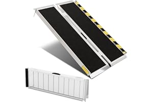 EXFORGE Wheelchair ramp 5FT,Non-Slip Aluminum Wheelchair ramps for Home Steps,Folding Handicap Ramp,ramps for Home,doorways,Stairs,Weight Capacity up to 600LBS 5FT (Usable Height 5-15 inch)