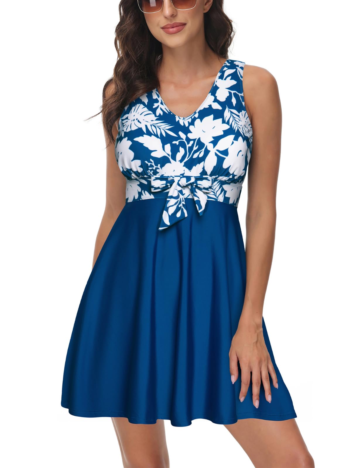 Photo 1 of *USED*
Kate Kasin Women's Two Piece Swimsuits Bathing Suits Tummy Control Back Cross Flowy Swimdress with Boyshorts Swimwear