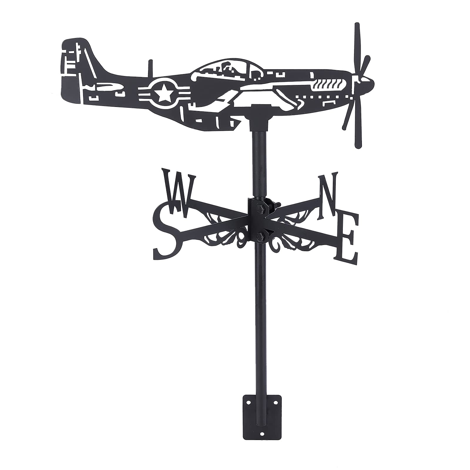 SUPERDANT Fighter Weather Vane Fighter Weathervanes Metal Wind Vanes Retro Weather Vanes for Outside Wind Direction Indicator for Roof Sheds Garden Backyard Farmhouse