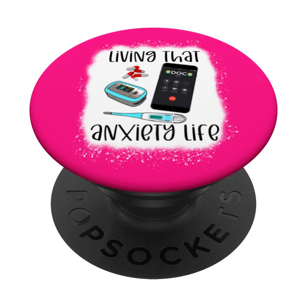 Anxiety mental health funny awareness panic attack gift tee PopSockets PopGrip: Swappable Grip for Phones & Tablets