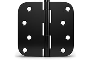 Haidms 3 Pack Matte Black Door Hinges 4 Inch Exterior Door Hinges with 5/8" Radius Corner Removable Pin Full Mortise for Heavy Duty Hardware