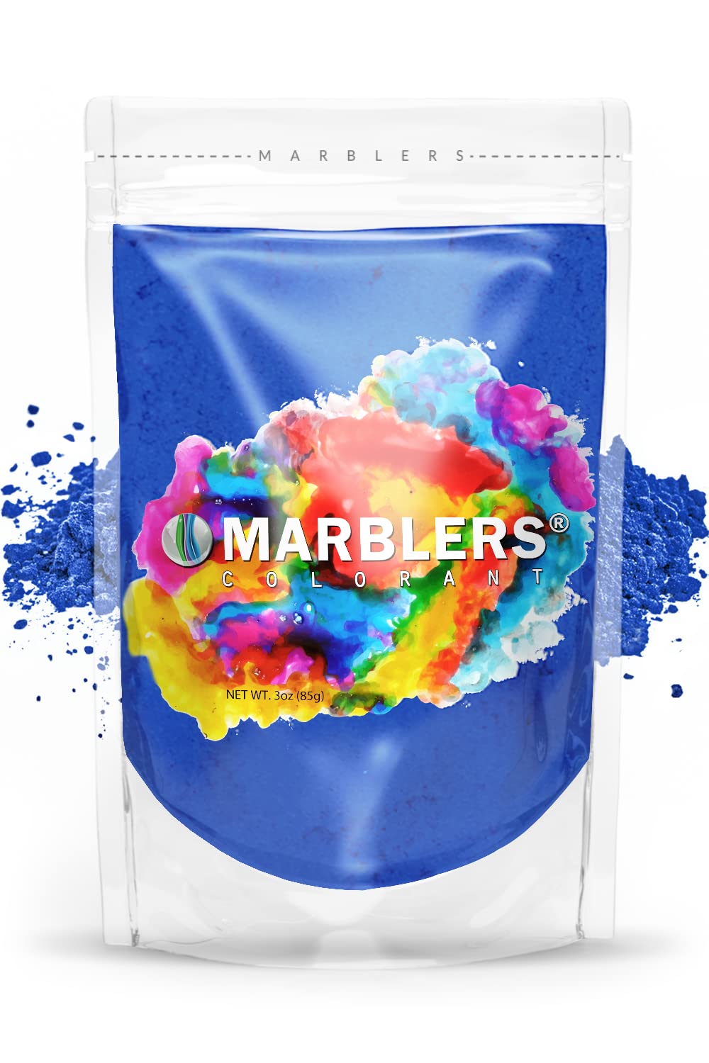 MARBLERS Blue Mica Powder [Gentle Blue] 3oz (85g) | Cosmetic Grade | Epoxy Resin Pigment | Dye | Non-Toxic, Vegan, Cruelty-Free | Lip Gloss, Nails, Body Butter | Bath Bomb, Candle & Soap Making