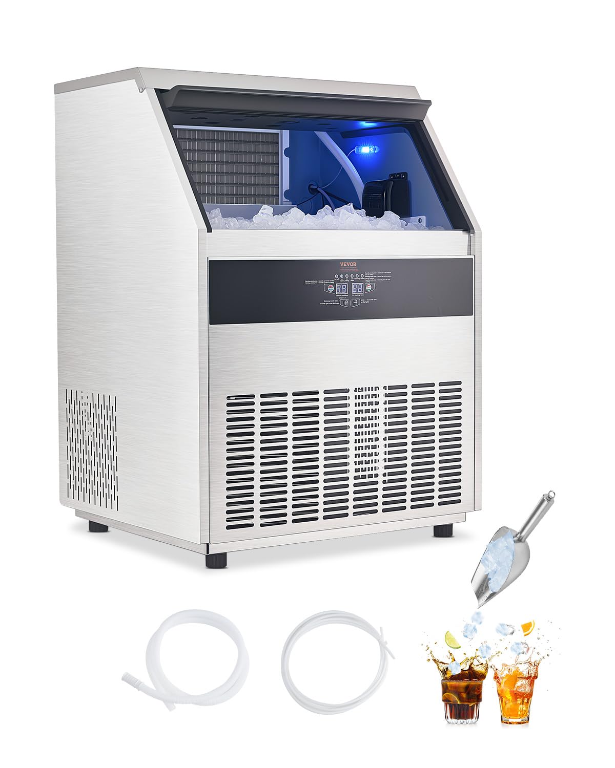 VEVOR 300lbs/24H Commercial Ice Maker, 126 Ice Cubes in 15 Minutes ...
