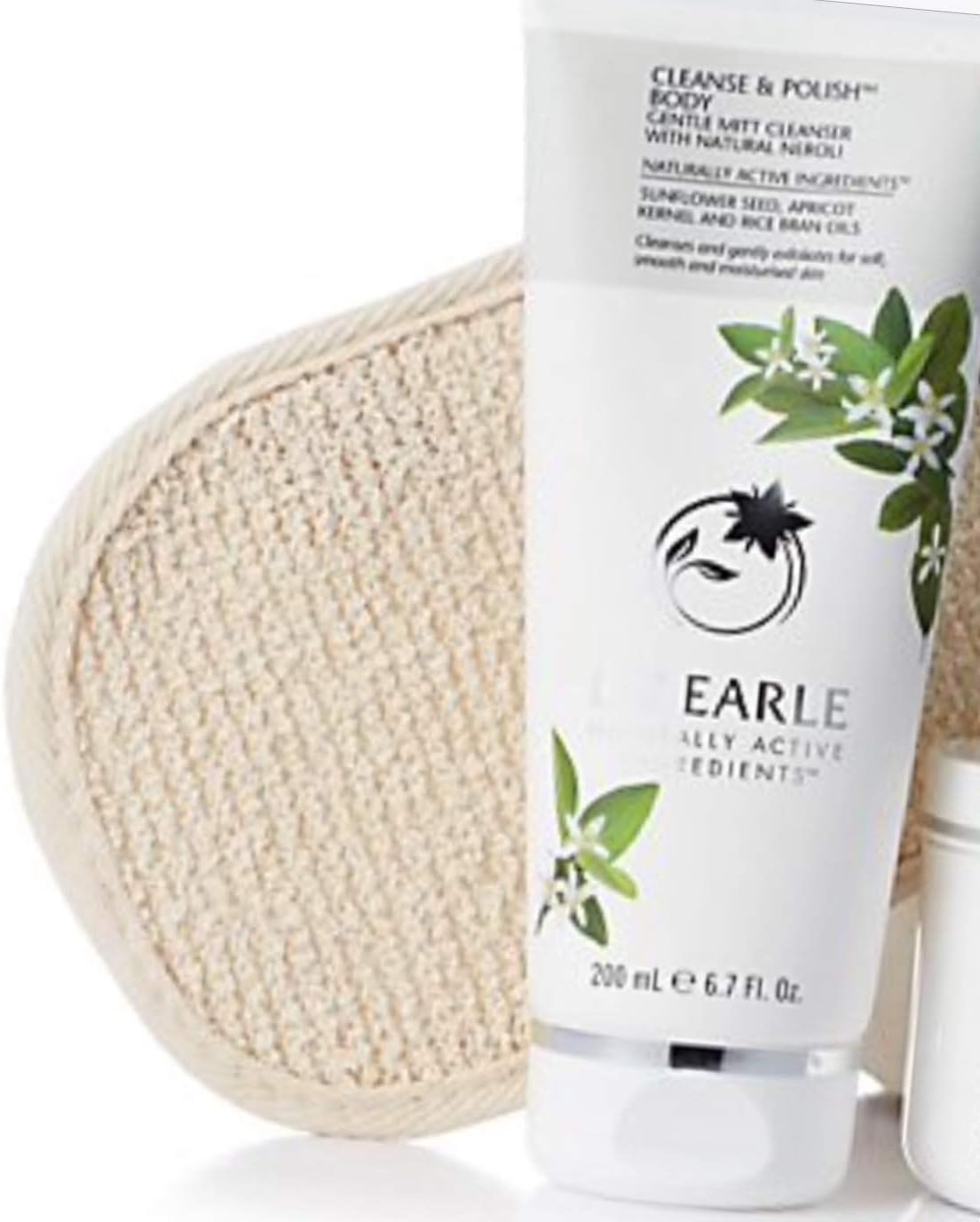 LIZ EARLE CLEANSE AND POLISH BODY NEROLI GENTLE MITT CLEANSER WITH NATURAL NEROLI + mitt