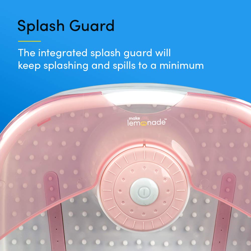 Foot Bath with Heat Maintenance | Foot Massager with Bubbles | At Home Portable Pedicure Foot Soak | Pink (Heat Maintenance): Beauty