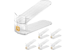 Vzpinko Clear Shoe Slot Organizers 6PACK Shoe Stacker Organizer for Closet Adjustable Shoes Rack Holders Zapateras Organizers