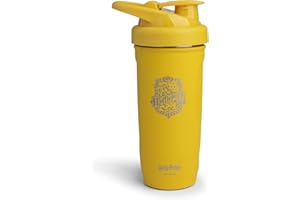 Smartshake Reforce Stainless Steel Harry Potter Hufflepuffs Shaker Bottle (900 ML /30oz) | Light Weight Resistance Sports Shaker Bottle with a Soft Lid | Leakproof, BPA Free & DEHP Free
