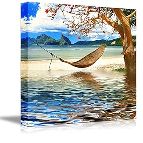 Canvas Prints Wall Art - Beautiful Scenery/Landscape Tropical Relax Resort | Modern Wall Decor/Home Decoration Stretched Gallery Canvas Wrap Giclee Print & Ready to Hang - 12" x 12"