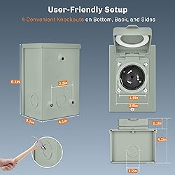 WELLUCK 50 Amp Generator Inlet Box - NEMA SS2-50P