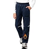 HIBETY Boys Youth Windproof Snow Pants with Fleece-Lining, Kids Waterproof Skiing Pants with 4 Pockets