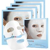 Illiyoon Ceramide Ato Concentrate Gel Face Mask | 34g x 4ea, Ceramide &amp; Collagen Hydrating Overnight Hydrogel Mask with Hyaluronic Acid, Korean Pore Tightening Sleep Mask, Glass Skin Glow