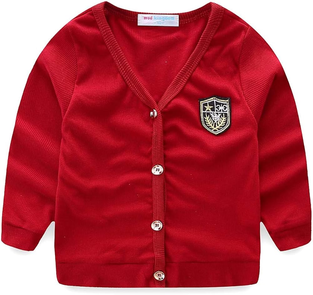 Mud Kingdom Little Boys Cute Cardigan Jacket Embroidered Casual: Clothing