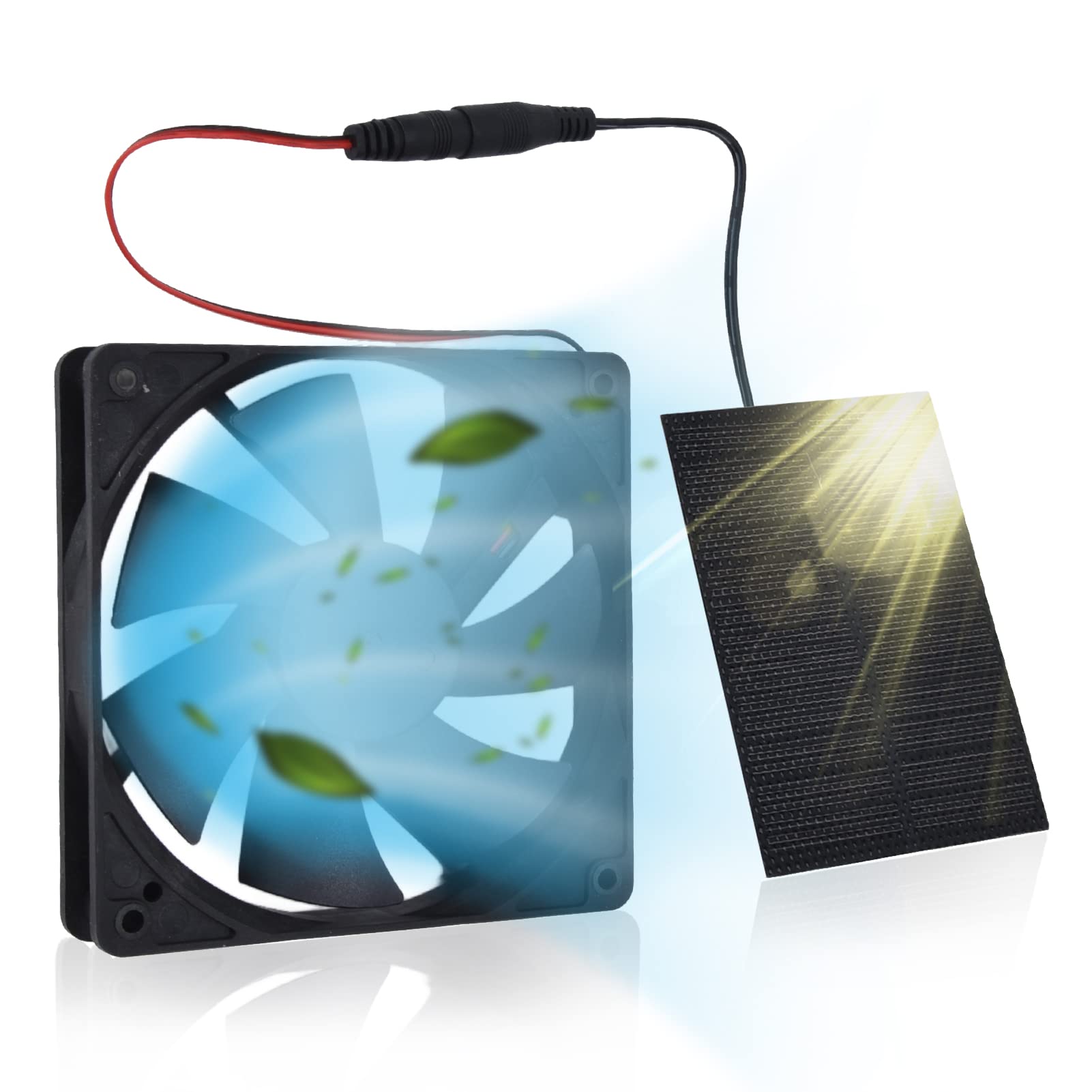 3W Solar Panel Fan Kit,Solar Powered Fan,Portable Solar Powered Exhaust Fan,Outdoor Ventilator Exhaust Fan for Small Chicken Coops, Greenhouses, Sheds, Pet Houses, Window Exhaust