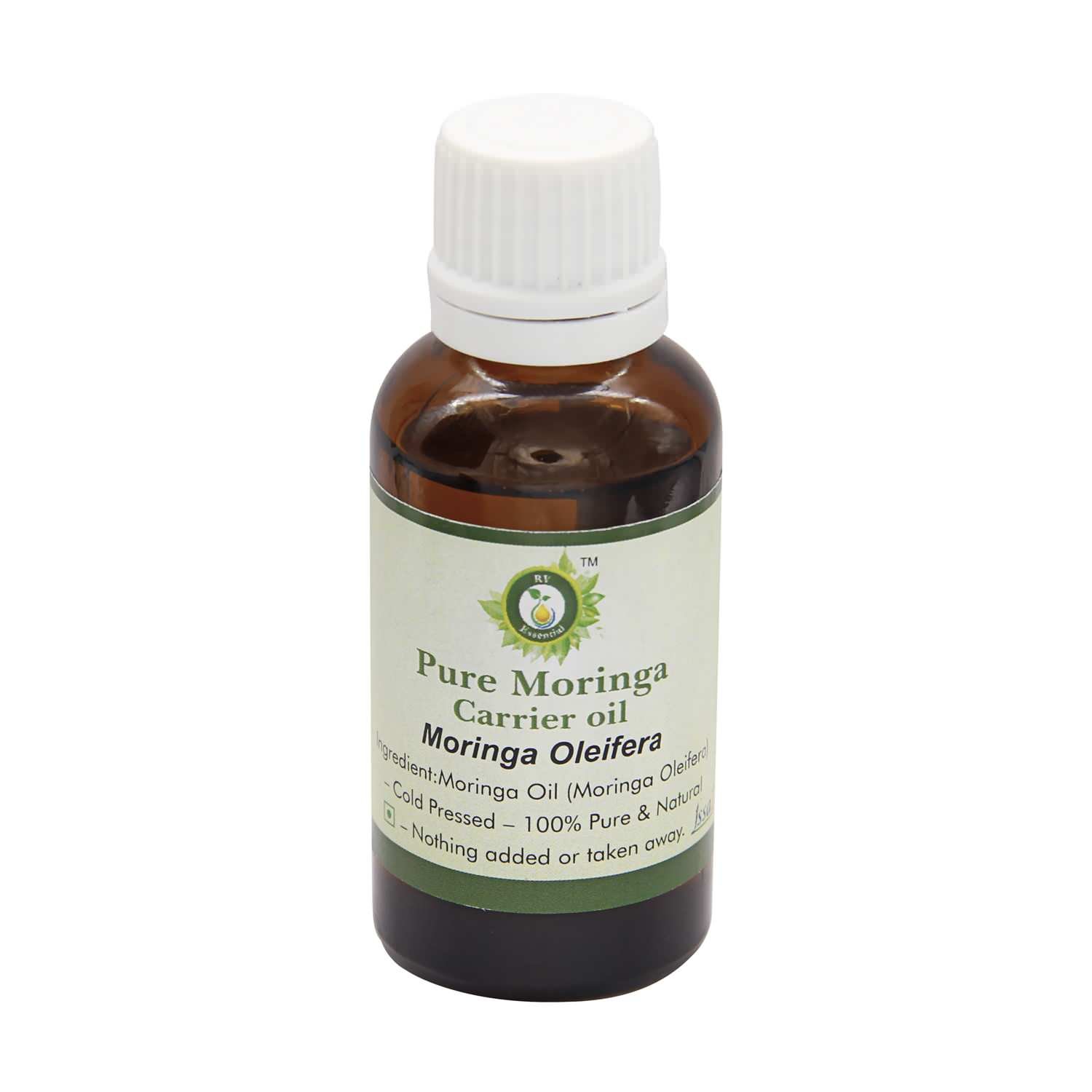 R V Essential Pure Moringa Carrier Oil 30ml (1.01oz)- Moringa Oleifera (100% Pure and Natural Cold Pressed)
