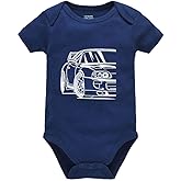 Pengshiliu Beautiful car Newborn Baby Romper Bodysuit Short Sleeve Onesie Navy