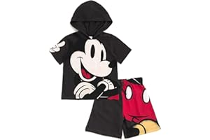 Disney Hooded T-Shirt and French Terry Shorts Outfit Set Toddler to Big Kid Sizes (2T - 10-12)