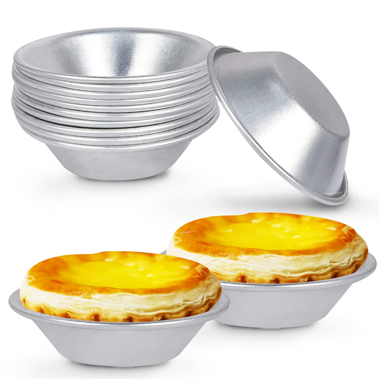 Esteopt 10Pcs Individual Yorkshire Pudding Tins,dariole Moulds,Yorkshire Pudding Tray Non Stick Mini Pie Dishes,Muffin Cupcake Pans,Muffin Cupcake Cups,Pudding Mould,Egg Tart Mould