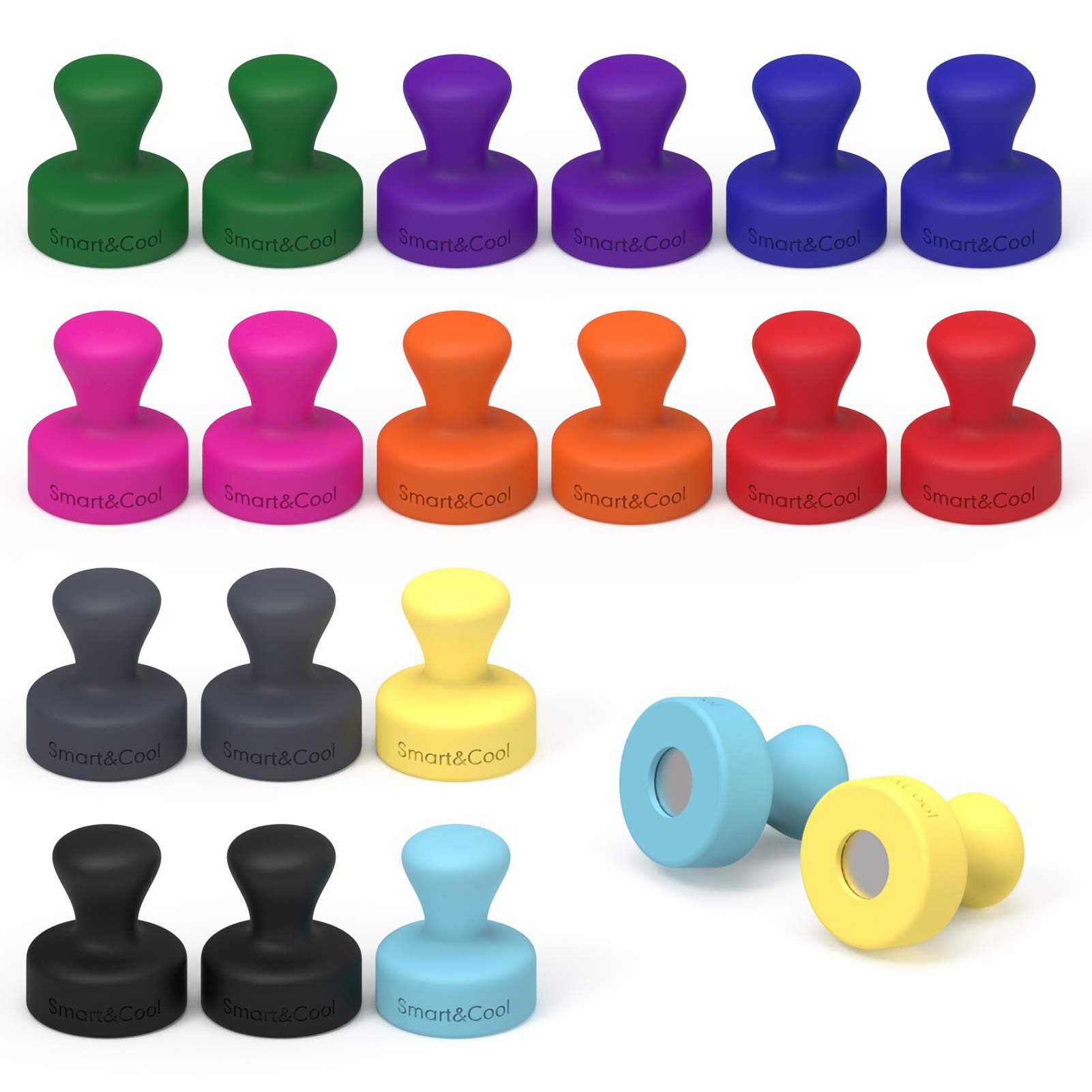 Smart&Cool 20pack Silicone Colorful Push Pin Magnets/Refrigerator Magnets