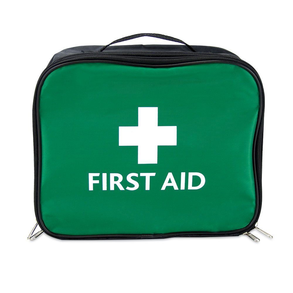 Reliance Medical Green Bordeaux First Aid Bag - High Capacity Six Storage Compartment Compact Carry Bag with Twin Hadles for Your Emergency Supplies (Empty)