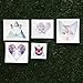 Tattify Cat Temporary Tattoos - Catastrophic (Complete Set of 10 Tattoos - 2 of each Style) - Individual Styles Available - Fashionable Temporary Tattoos