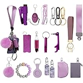 Araafur Wristlet Keychain Set with RFID Wallet Card Holder and Bottle Opener, Car Keychain Accessories for Women