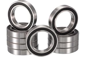 HiPicco 6803-2RS Deep Groove Ball Bearings, ID 17mm x OD 26mm x Width 5mm Double Rubber Sealed Ball Bearing Pre-Lubricated Chrome Steel Z2 Lever 10pcs