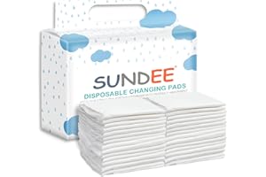 SUNDEE Baby Disposable Changing Pad, 25 Pack Soft Non-Woven Fabric Breathable Waterproof Underpads, Portable Leak-Proof Mattress Protector, Incontinence Bed Pads
