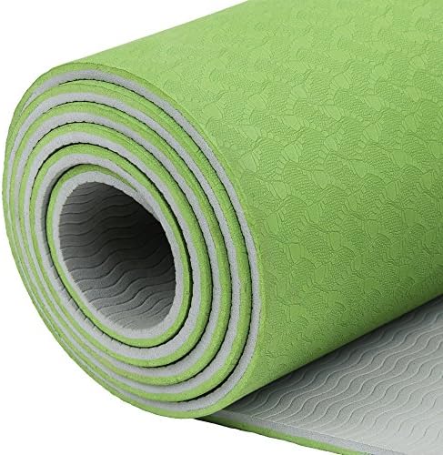 McBly Hot Yoga Mat,High Rebound and Textured Surface with Carrying Strap for Exercise and Pilates (0.32”Thick, Green)