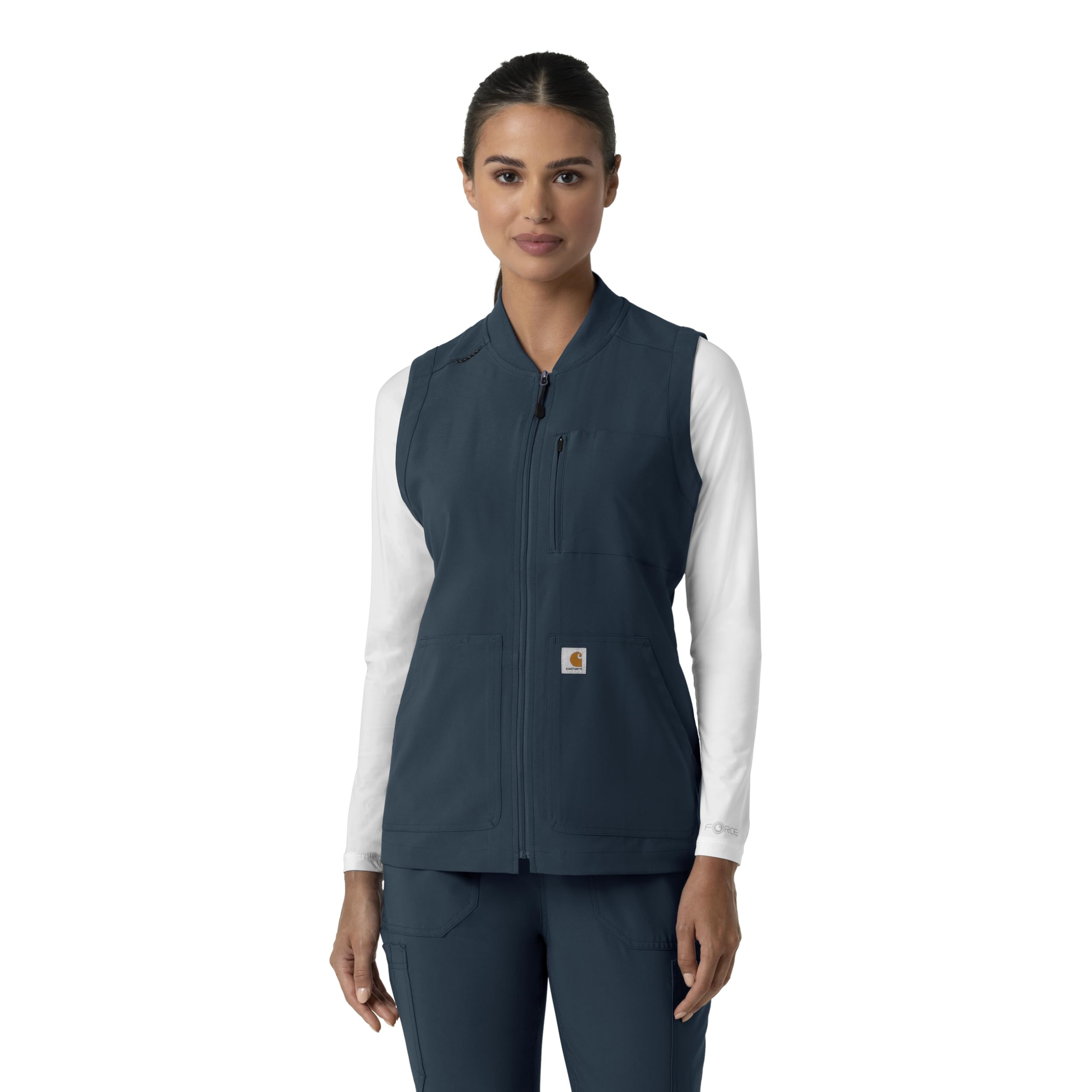 Carhartt Force Cross-Flex Women’s Lightweight Scrub Vest, Navy, 2XL
