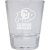 R and R Imports Colorado Buffaloes Etched Round Shot Glass Officially Licensed Collegiate Product