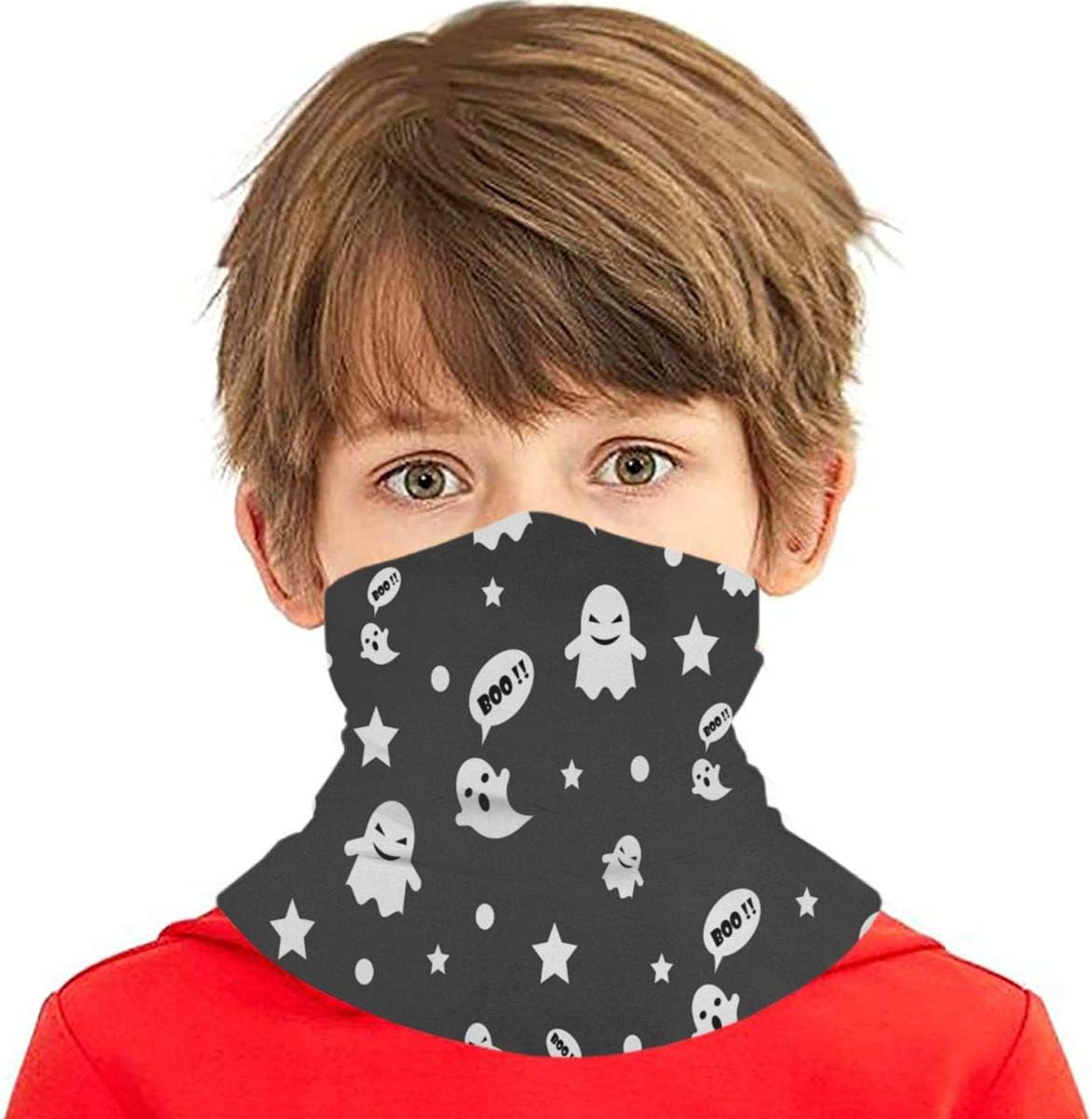 N\ A Halloween Ghost, and Stars Kids Face Mask Uv Sun UPF