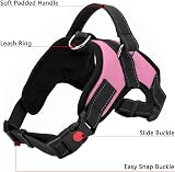 FYY Dog Harness No Pull Breathable Adjustable Reflective Vest Pink M-L view 3