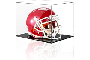 AUCARE Football Helmet Display Case Full Size, Clear Acrylic Football Helmet Case Display Case with UV Protection No Assembly Required Full Size Helmet Display Case for Football Helmet