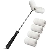 Viganoc Small Double Roller Brush, Paint Roller Covers, Paint Rollers Naps, House Painting Supplies Covers, Roller Frame and Paint Roller Kit for Stair Balusters, Fences, Pipes, Tube, etc.
