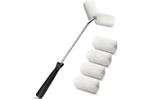 Viganoc Small Double Roller Brush, Paint Roller Covers, Paint Rollers Naps, House Painting Supplies Covers, Roller Frame and 