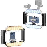 ULANZI Smartphone Video Rig with Light, U-Rig Light Cell Phone Handheld Stabilizer with Ring Light 2500K-9000K CRI 90+ for Filmmaking Live Steam YouTube Video Recording, with 5000mAh Build-in Battery