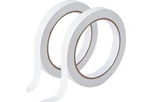 ZZJMCH 1/4" 2 Rolls Double Sided Adhesive Sticky Tape for Arts, DIY, Card Making, Crafts, Photography, Scrapbooking, Gift Wrapping, Office School Stationery Supplies, Home Supplies (Width: 6mm)