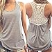 Mosunx(TM) Sexy Women Lace Vest Top Sleeveless Blouse Fashion Tank Tops T-Shirt (XXXL, Gray)