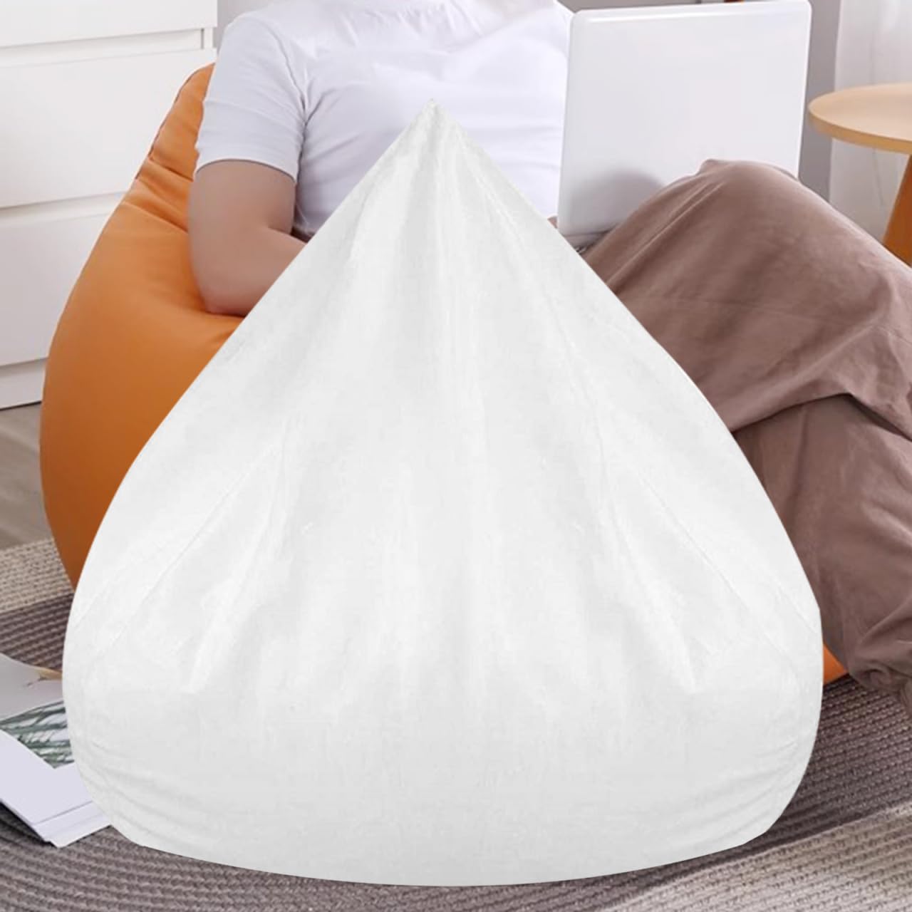 PRETYZOOM Bean Bag Inner Liner Replacement 17.72X17.72X9.84 Inch Sofa Stool Inner Lid Washable Cover for Lazy Sofa Cushion Insert Home Living Room