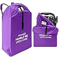 reperkid Large Stroller Bag for Airplane Travel, Purple, 47" H x 24" W x 15" D, Fits Most Large, Single, Double, Jogging Strollers – Premium Waterproof Cover, Adjustable Shoulder Straps