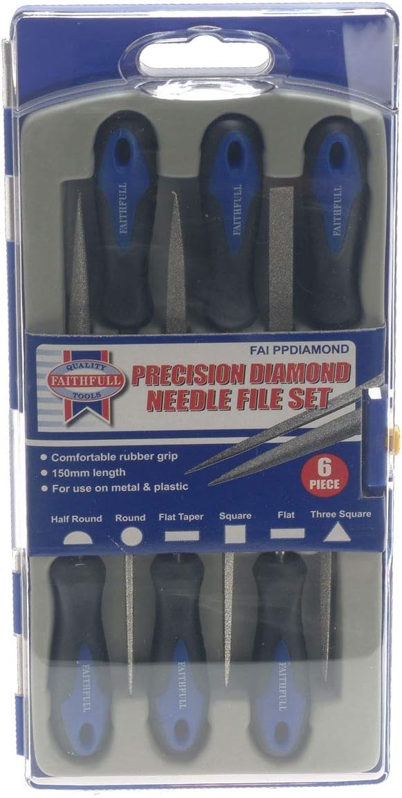 Faithfull PPDIAMOND Diamond Needle File Set (6 Pieces), Blue - Image 3