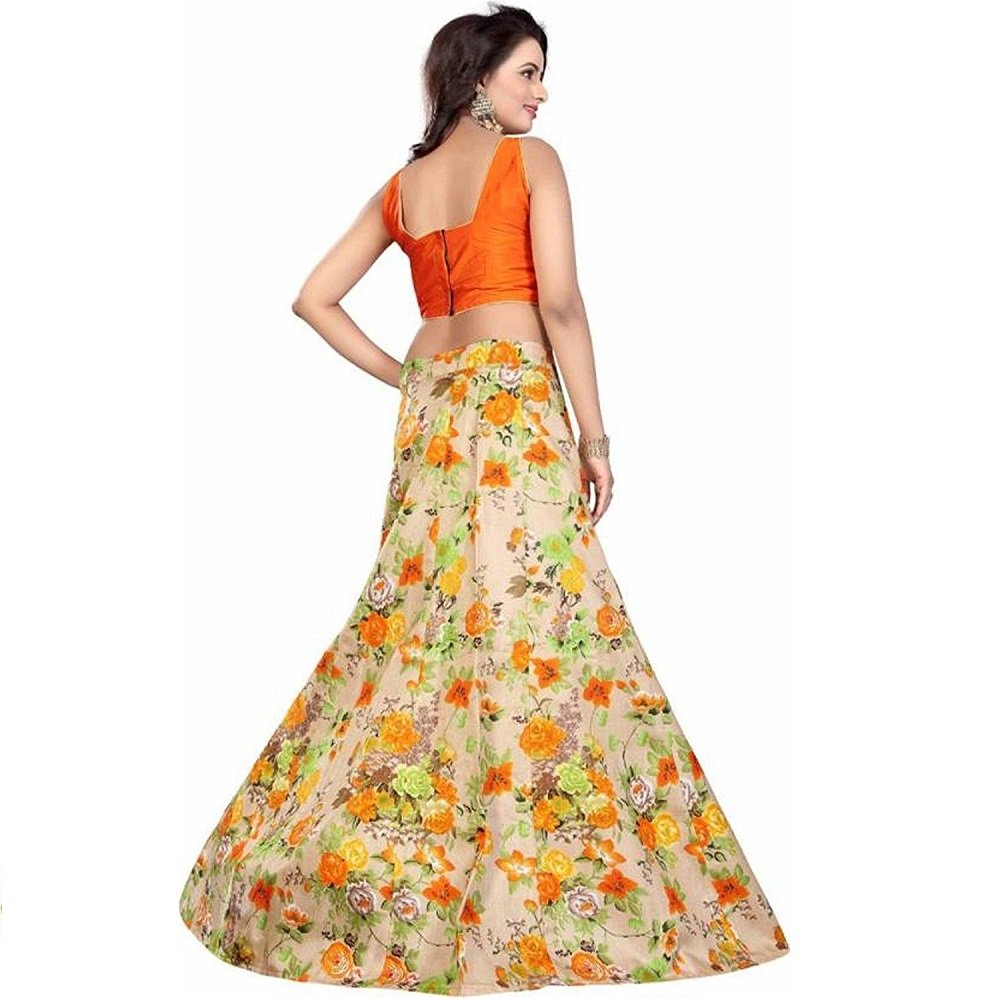 nena fashion girl's party wear semi-stitched lehengha choli(free_size_yellow)